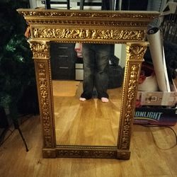 Elegant Heavy Gold Framed Mirror
