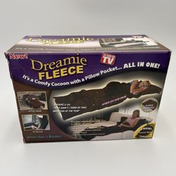 $15 NIP Dreamie Fleece Espresso Blanket Comfy Cocoon with a Pillow Pocket 44" X 82" 