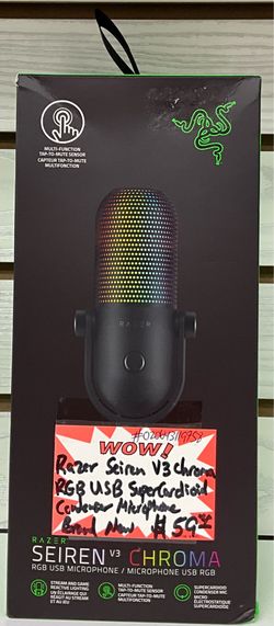 Razer Seiren V3 Chroma RGB USB SuperCardioid Condenser Microphone Brand New