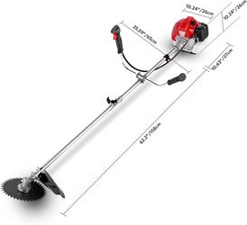 COOCHEER 58cc Gas Weed Eater 4 in 1 Gas Powered Weed Wacker 18.5" Cutting Path 2-Cycle Brush Cutter with 4 Detachable Heads Straight Shaft Weed Trimme