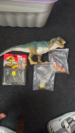 T-Rex, Velociraptor, Dennis Nedry