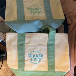 Trader Joe’s Pastel Mini Tote Canvas Bags