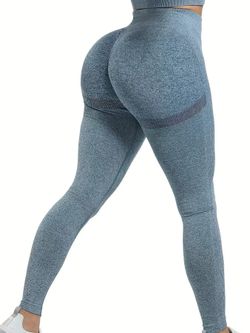 Seamless High-Waisted Leggings in Grey Size m