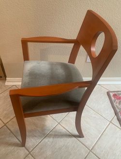 4 architectural and classic stained maple chairs