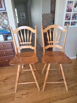 Pair of Swivel Counter Height Bar Stools