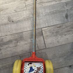 Vintage 1963 Fisher Price Musical Melody Chime Roller Push Toy #757 Made in USA