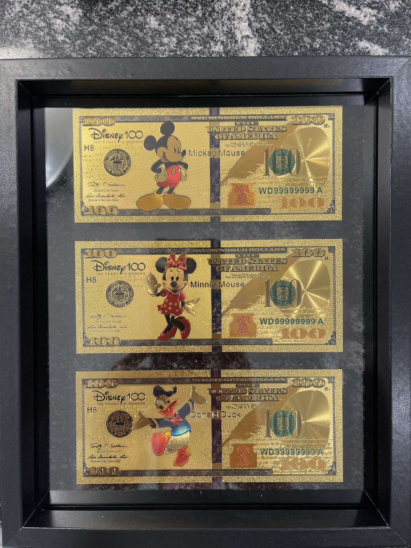 Disney 70Th Anniversary Collectible Gold $100 Bills