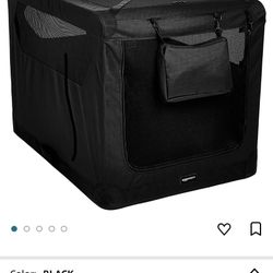 AmazonBasics Premium Folding Portable Soft Pet Crate - 42‘, BLACK