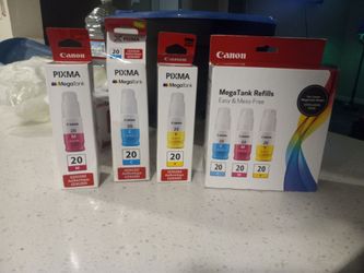 6 Canon PIXMA MegaTank GI-20 Ink Refill Bottles