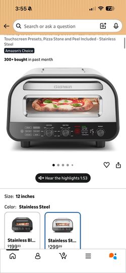 Chefman Indoor Pizza Oven – 12” Electric, Heats to 800°F, Like New