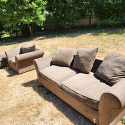 Couch Chair and Ottoman 