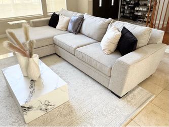 Living Spaces Delano 136" 2 Piece Sectional With Left Arm Facing Oversized Chaise