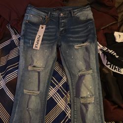 Purple Jeans Size 34 Blue 