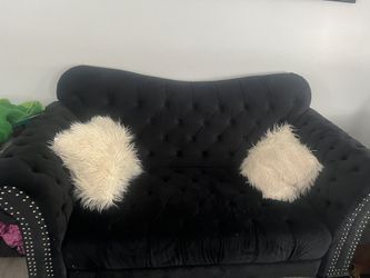 3 Piece Gothic Style Black Couch Love Seat Chair Set 