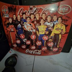 Vintage Coca-Cola Racing Family mini metal car hood replica 3-3.5 feet