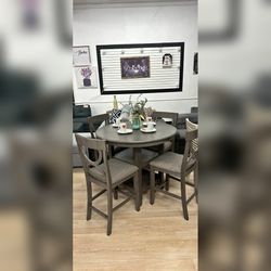 5 Pieces Gray Color Dining Table Set