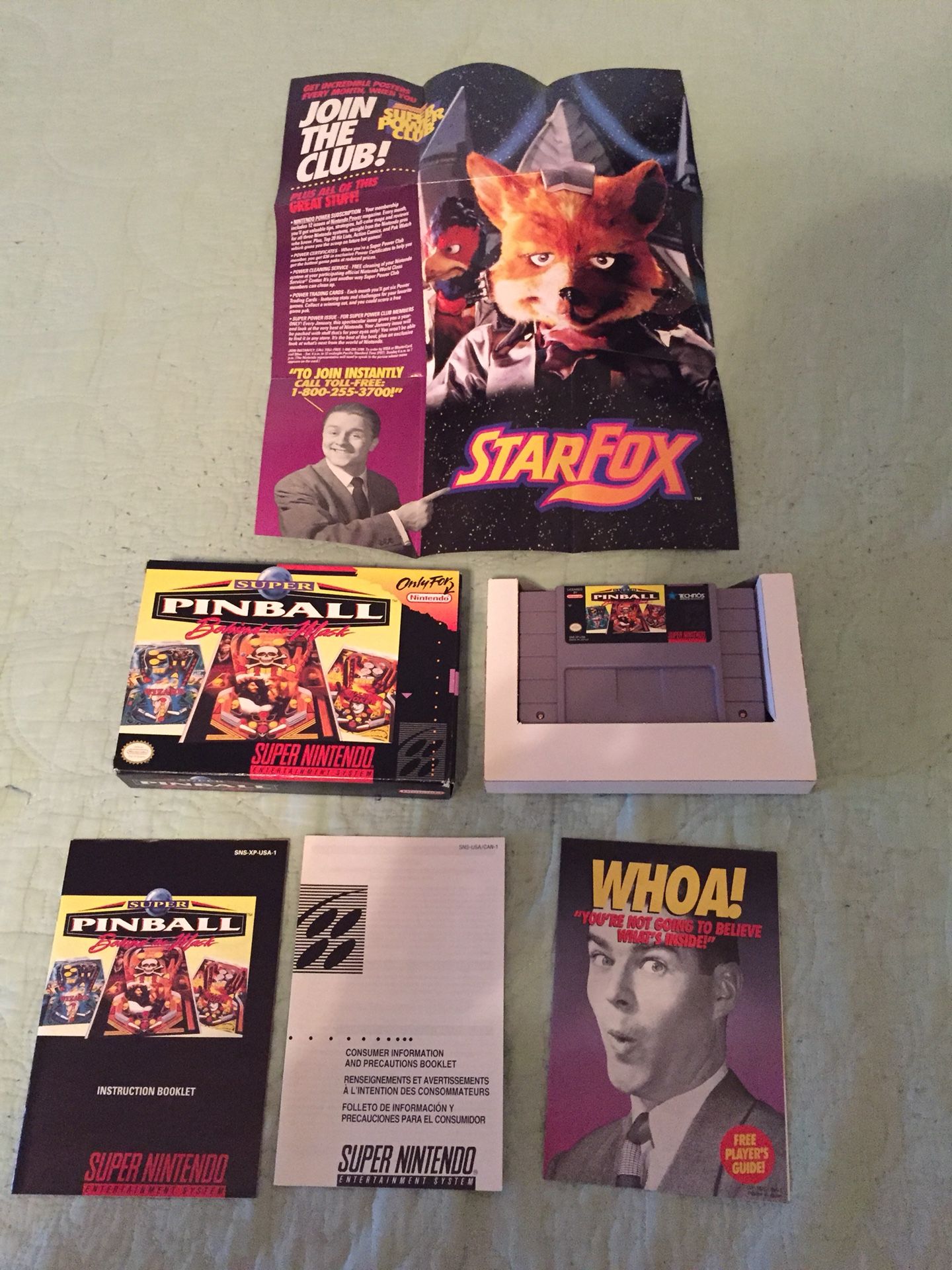 SNES Super Pinball Behind the Mask CIB