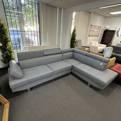 New Grey Fabric 104” Sectional Sofa