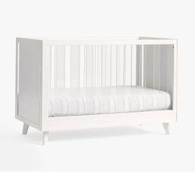 Pottery Barn Kids Sloan Acrylic Convertible  White Crib with Mattress  $1499