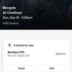 Up To 12 Great Dallas Cowboys Vs Cincinnati Bengals Tickets & Parking