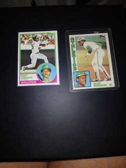 Rickey Henderson Topps Baseball Cards Lot of 2