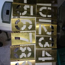 6 Inch Brass Number Stencils 13 Piece