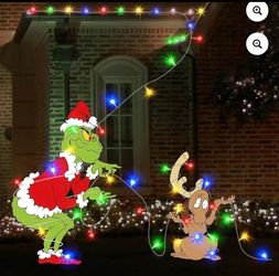 GRINCH and MAX STEALING LIGHTS - HOW THE GRINCH STOLE CHRISTMAS Dr. Suess LAWN ART ~ YARD DECOR