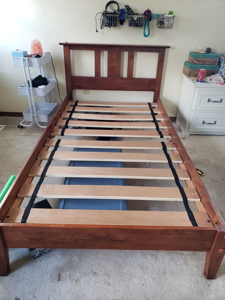 Twin bed frame and mattress - gently used