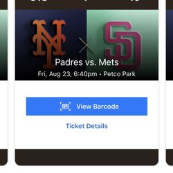 Padres Vs Mets Friday Night 6:40PM GAME