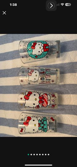 Hello Kitty, four pack Christmas thick glasses