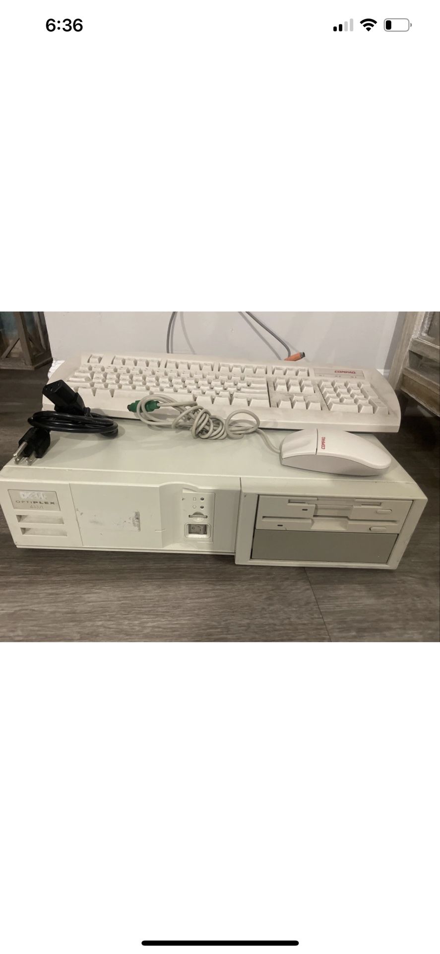 1990s Vintage Dell 433/L Computer SR42 Working. W/ Mouse, Keyboard, Power Cable