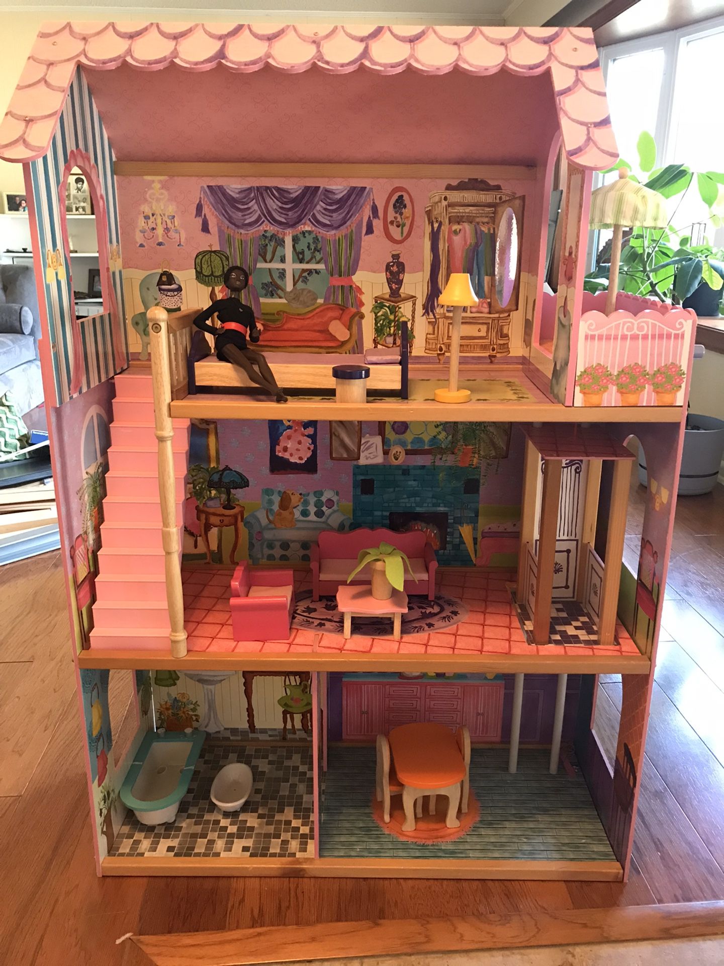 Large wooden dollhouse