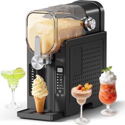 Slushie Machine, No Ice Needed Slushy Maker for Home, Real-Time Temp Display, Frozen Drink Maker with 6 Preset Programs for Ice Cream, Frappés, Milk S