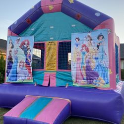 GIRLS COMMERCIAL GRADE BOUNCE HOUSE WITH 4 BANNERS 