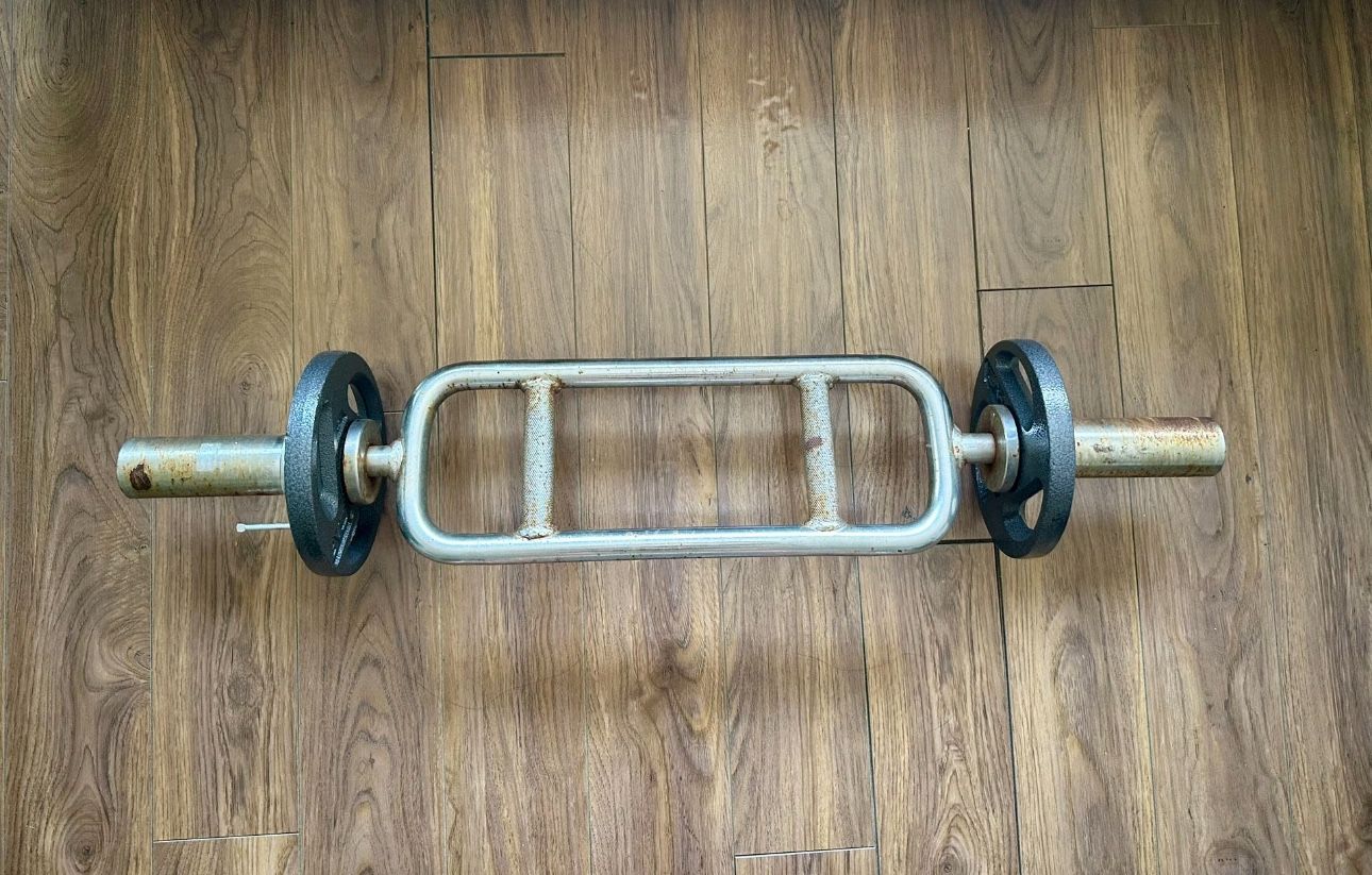 Tricep Bicep Curl Bar standard Weight With (2) Plates 5Lbs Each