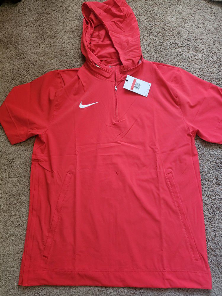 Nike Mens Large Short Sleeve Woven Football Coach Jacket Red White DV6755-657 NEW 