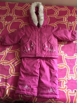 London Fog Pink winter faux warm Jacket with jumpsuit set