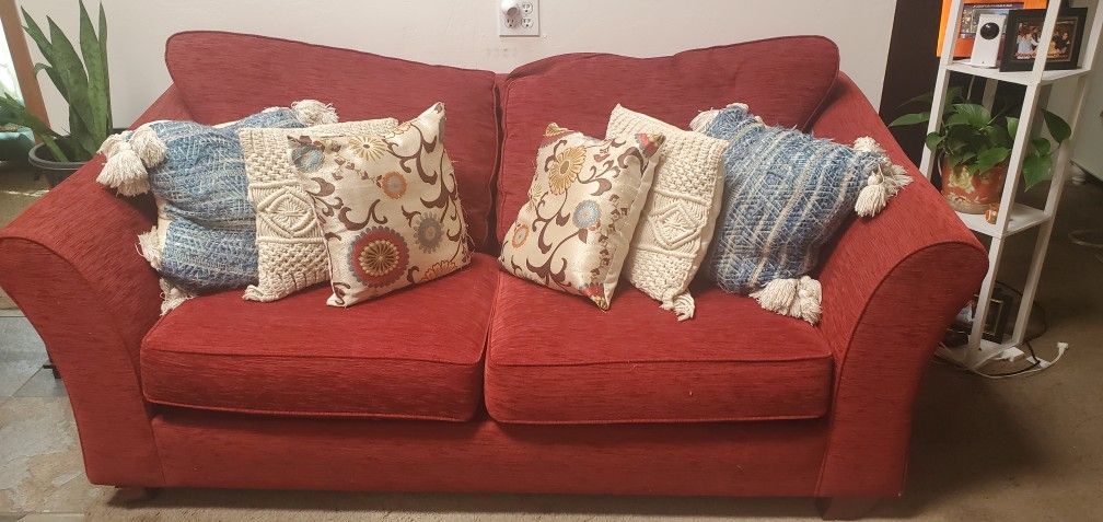 Red Couch Sofa bed 