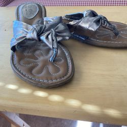 B O C Gold Colored Sandals, Size 7