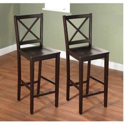 Virginia cross back 30” bar stools set of 2