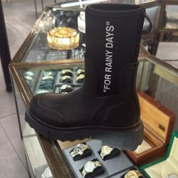 Off-White brand rain boots