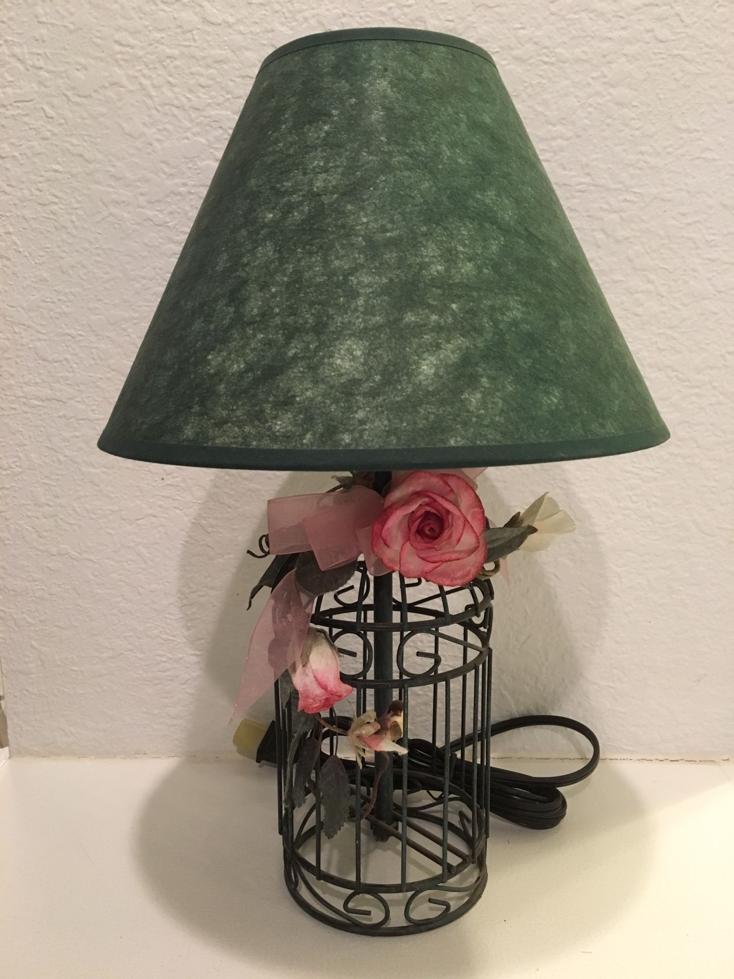Floral Birdcage Lamp