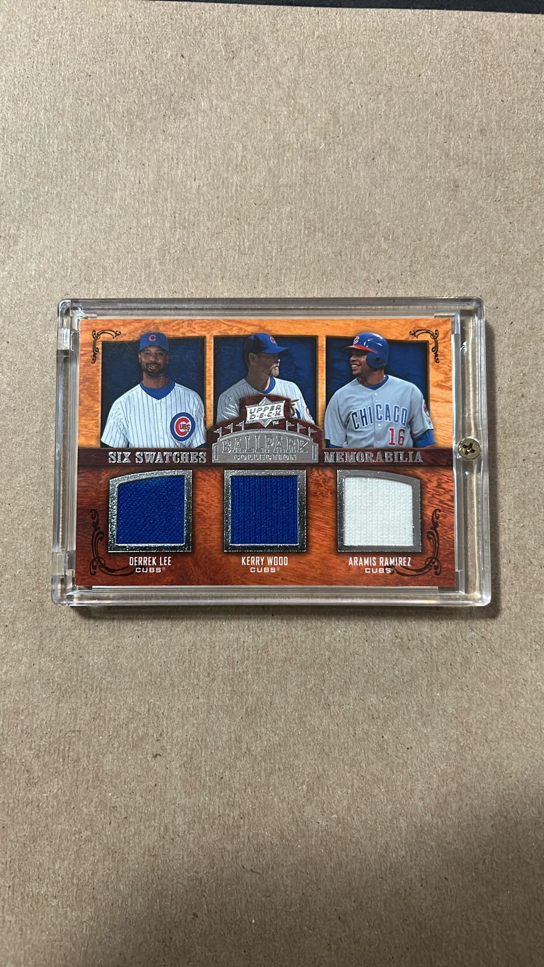 2008 Upper Deck Ballpark Collection Six Swatch Memorabilia Derrek Lee Kerry Wood