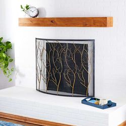 Metal fireplace screen