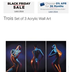 Trois Set of 3 Acrylic Wall Art