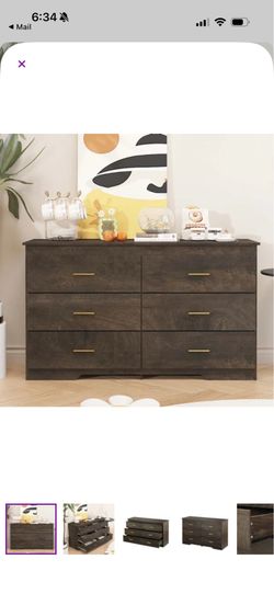 6 Drawer Dresser Console Storage