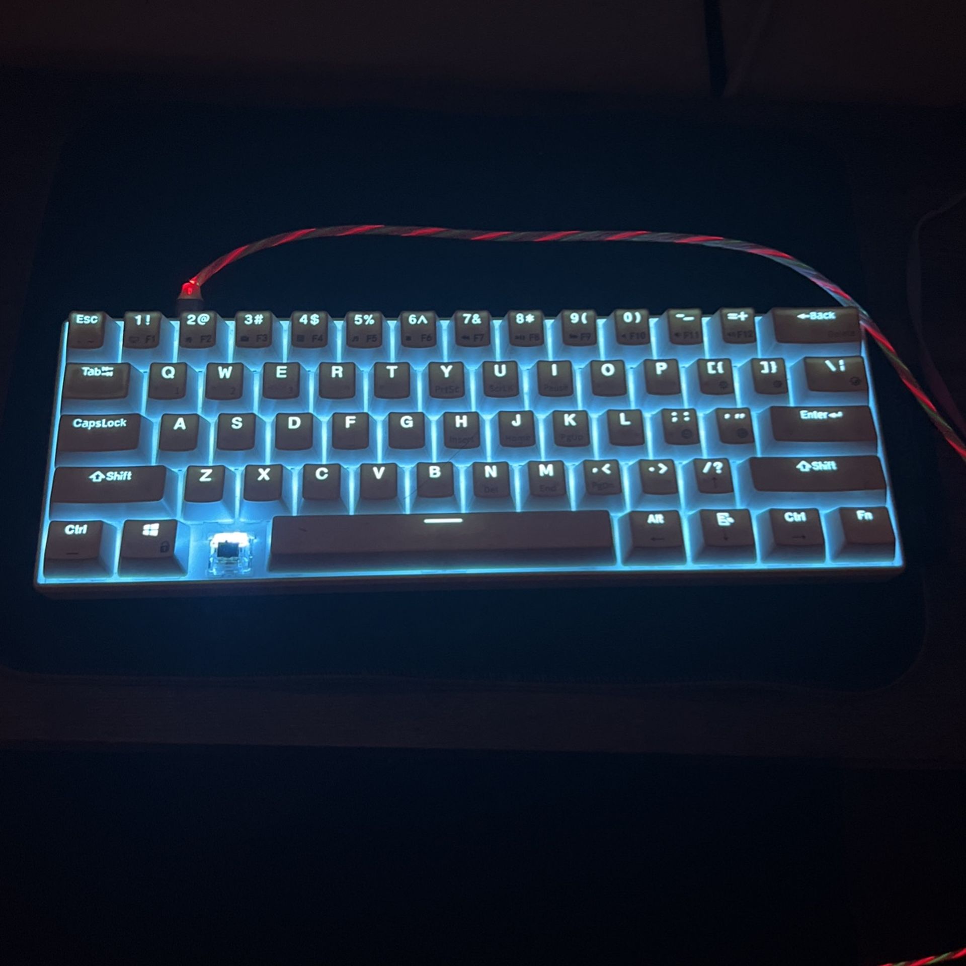 RK61 Royal Kludge-Non RGB. Missing CTRL key but has another CTRL key. 