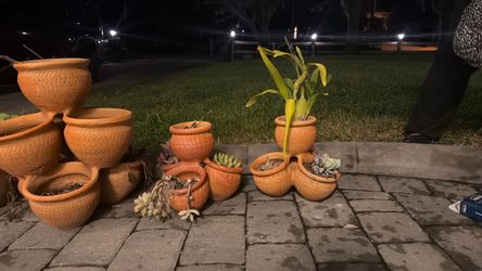 5 rustic style pots for plants