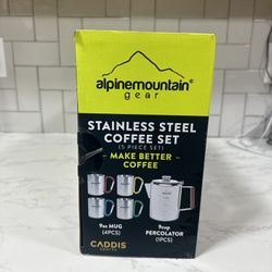 Alpine Mountain Gear Stainless Steel Coffee Mugs Set For Home & Outdoor 5 pcs