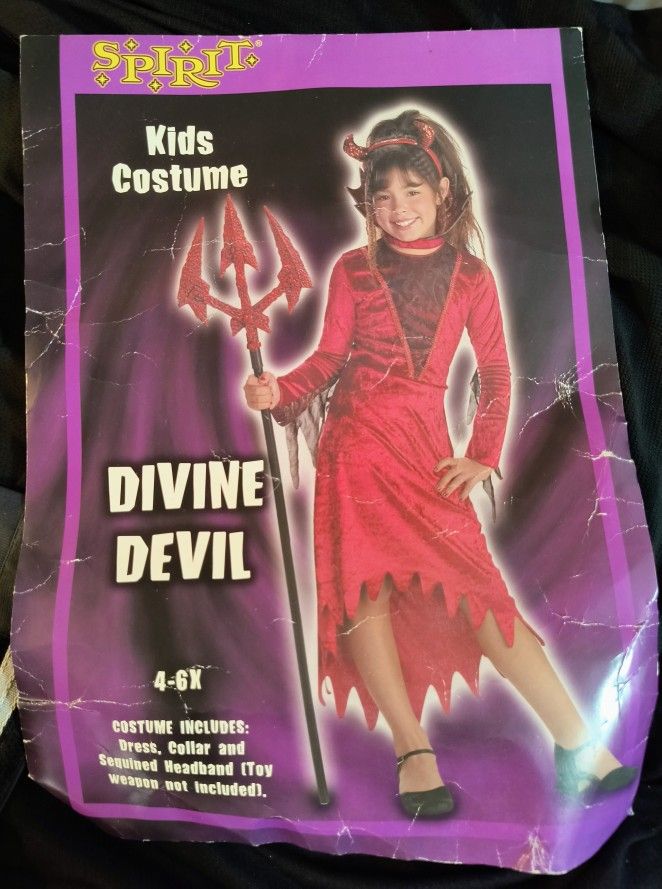 Devine Devil Red Costume By Spirit Disguise Girl Size 4-6X